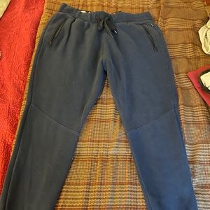 Mens holister navy blue joggers with side zip pockets size large